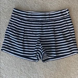 J.Crew navy and white stripe shorts